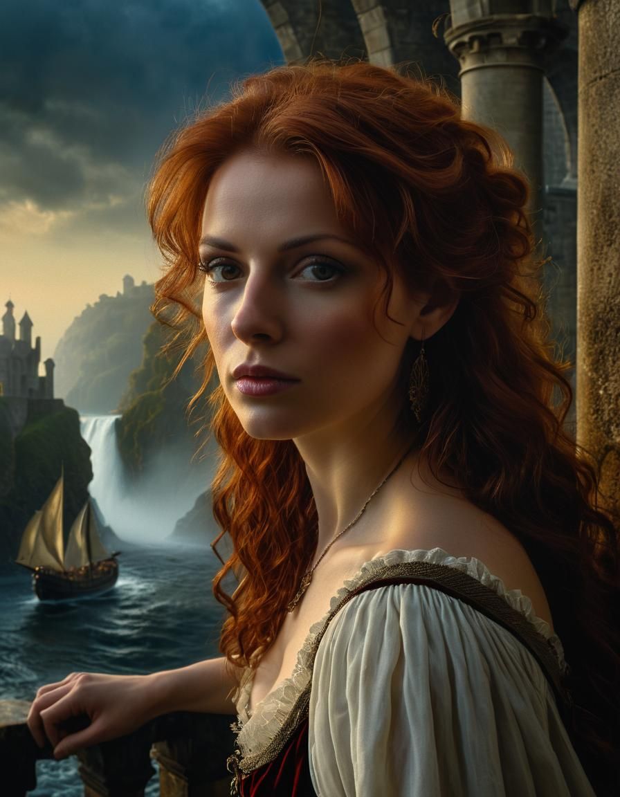 Renaissance Woman in Predawn Light, Oil on Canvas