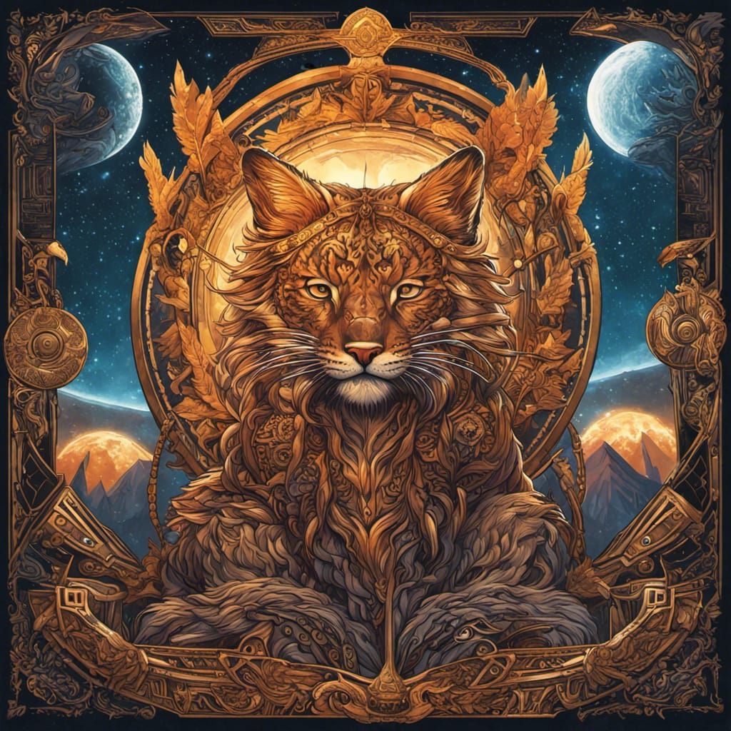 Lynx Starship Mandala in Comic Book Art Style