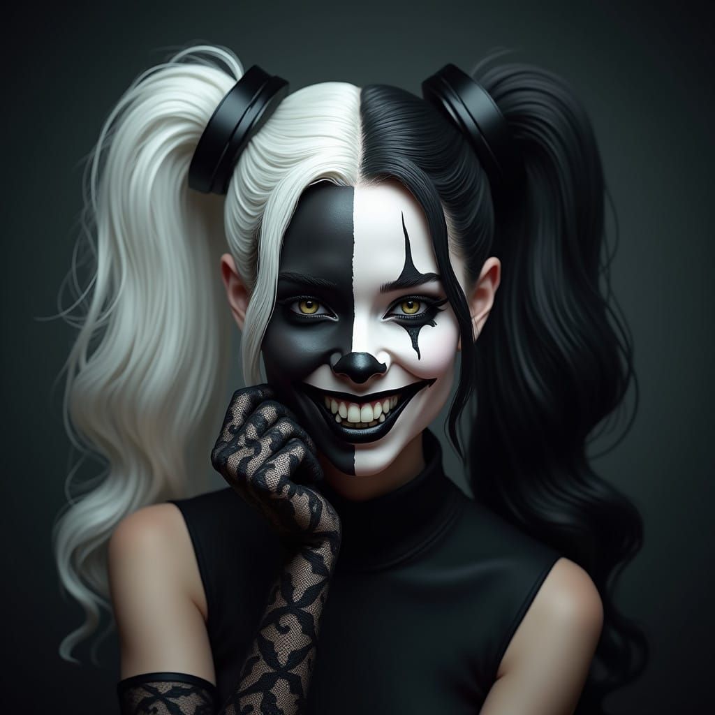 Dark, Asymmetrical Goddess with Haunting, Gothic Aesthetic