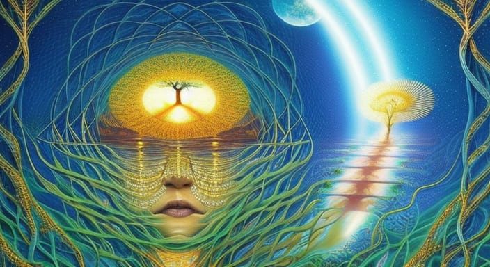 Surreal First Breath in Warped Perspective