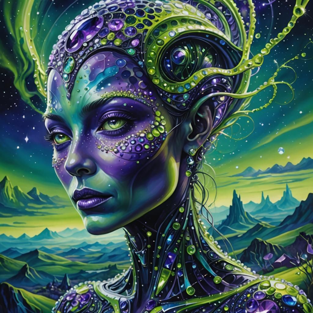 Surreal Dreamscapes of Alien Beauty in Vibrant Oil