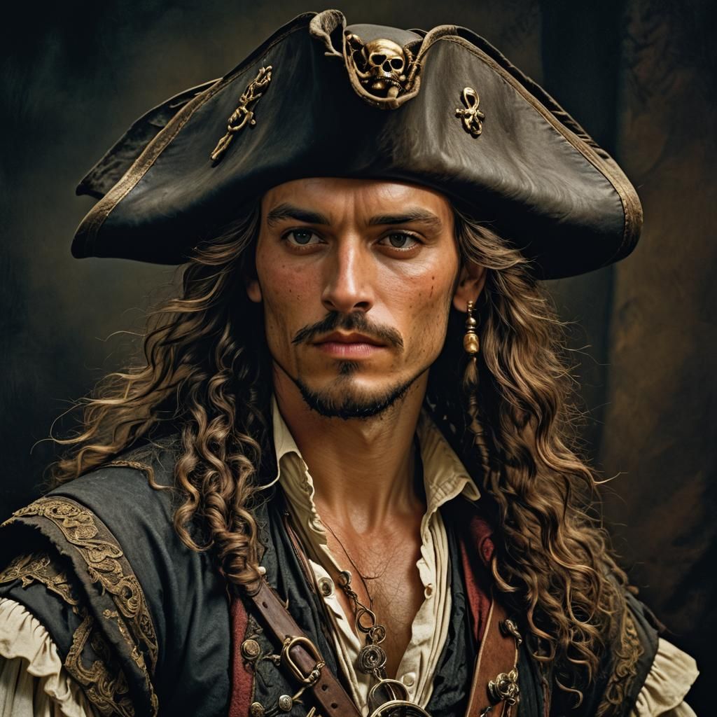 Young Pirate Portrait in Velázquez Style