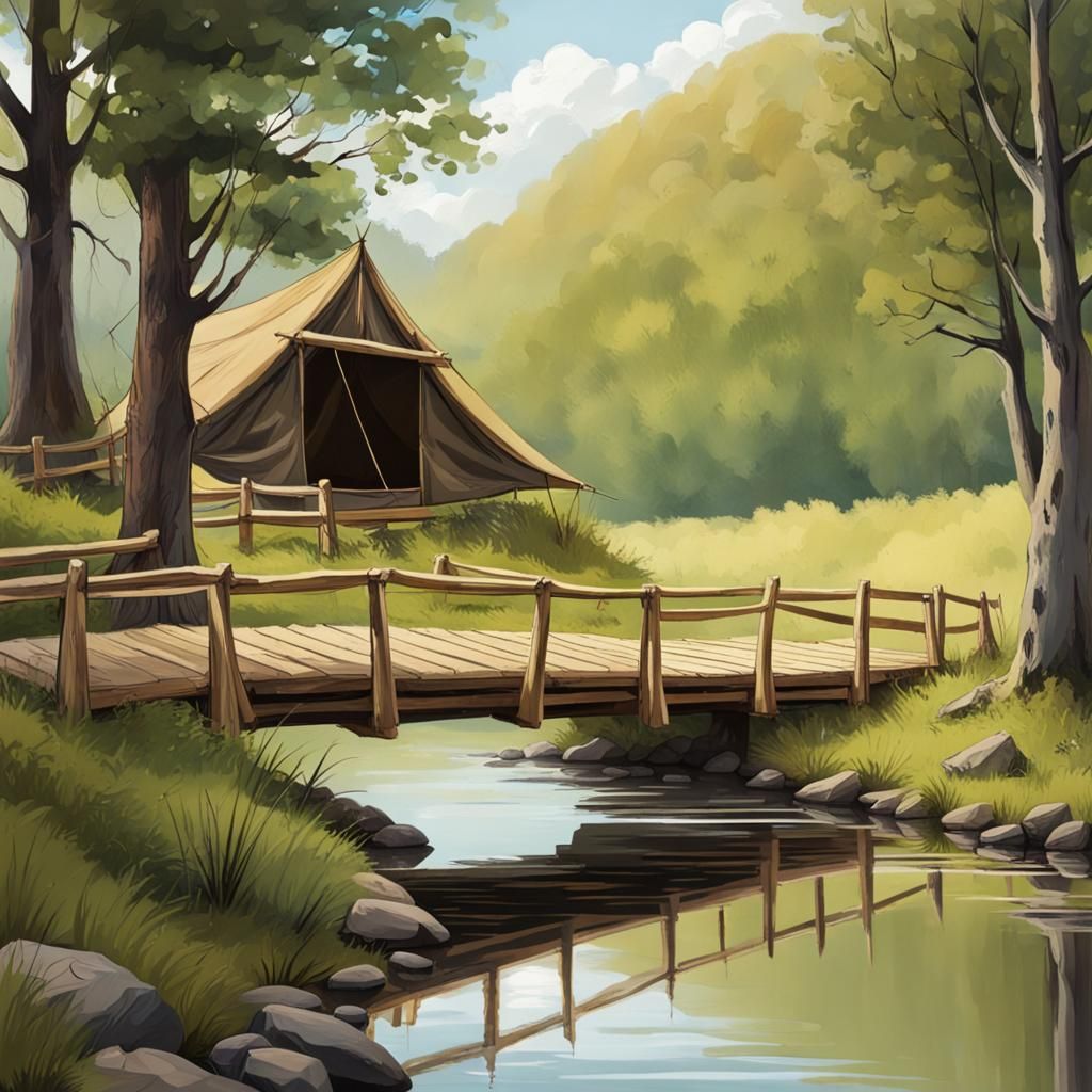 Moomin Valley Scene in Tove Jansson Style