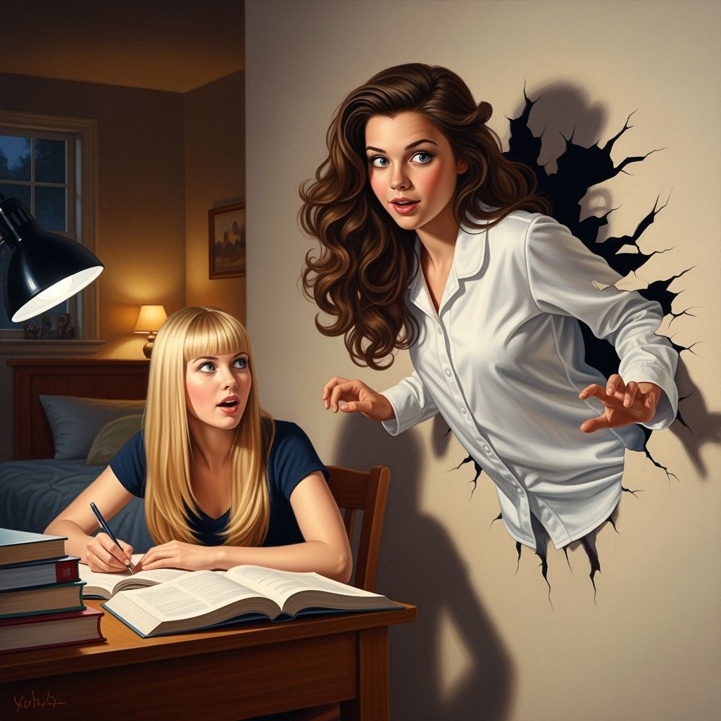 Kitty Pryde Phases Through a Wall: Oil Painting