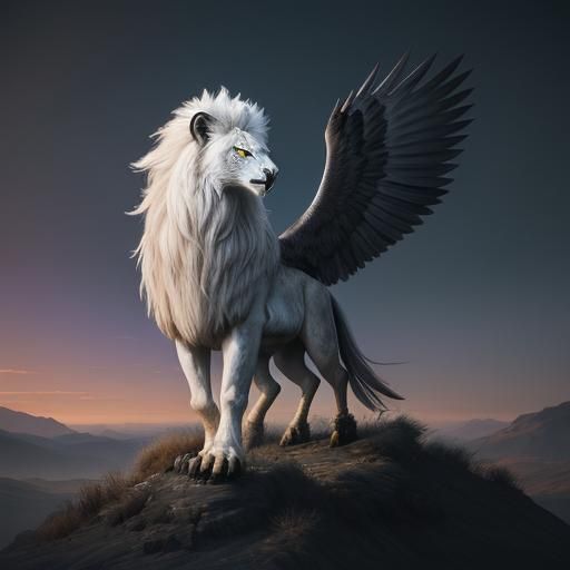 Majestic Mythic Beasts in a Black Void