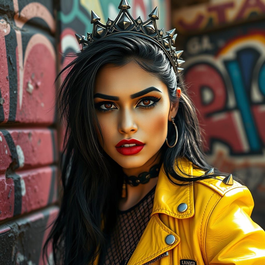 Punk Princess in Vibrant Indian Attire