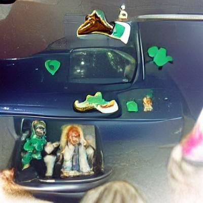 Leprechaun Eats Shoe in Mustang Car