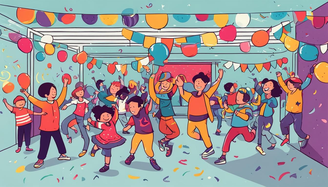 Energetic Dance Party Scene