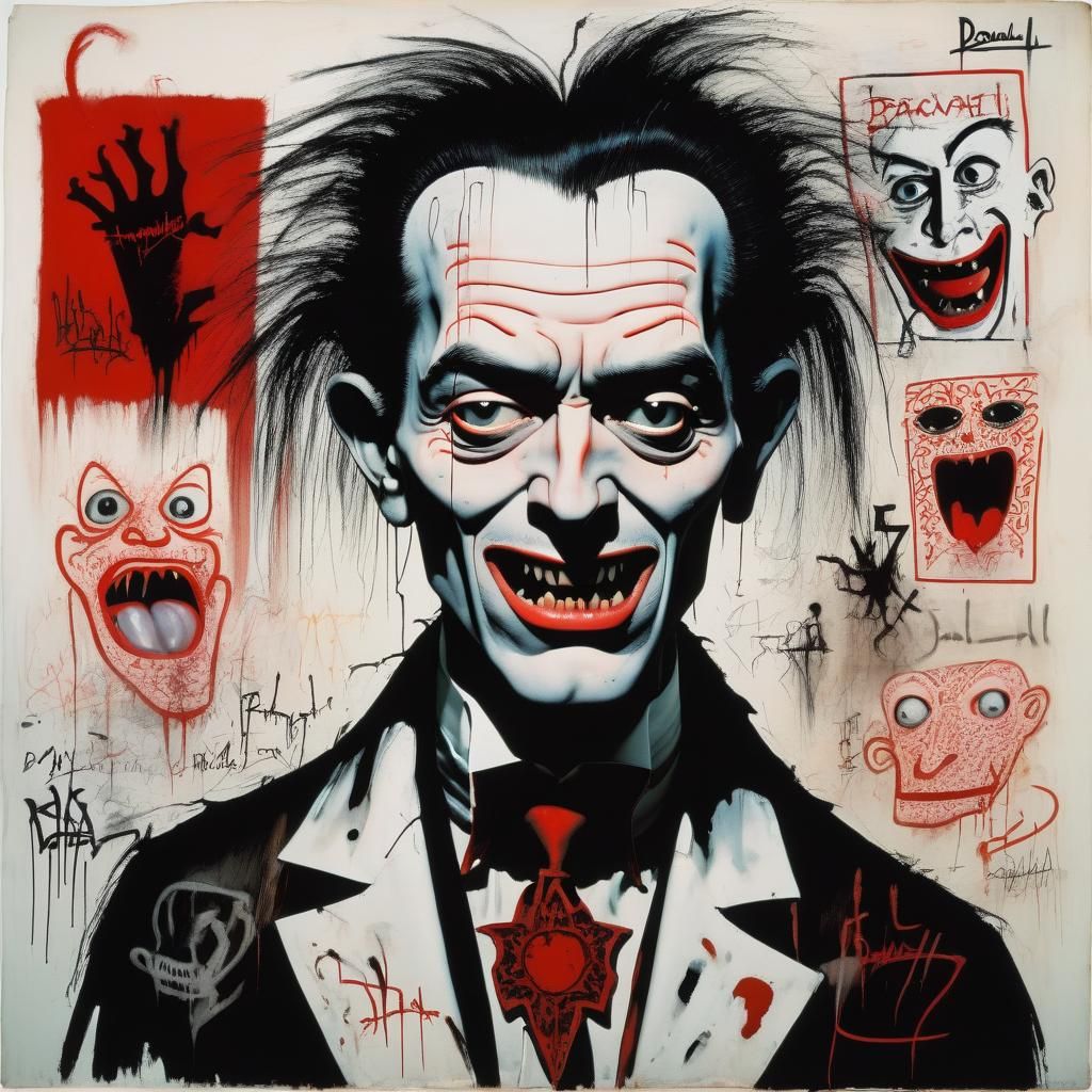 Dracula in Basquiat, Dali, and Haring Style