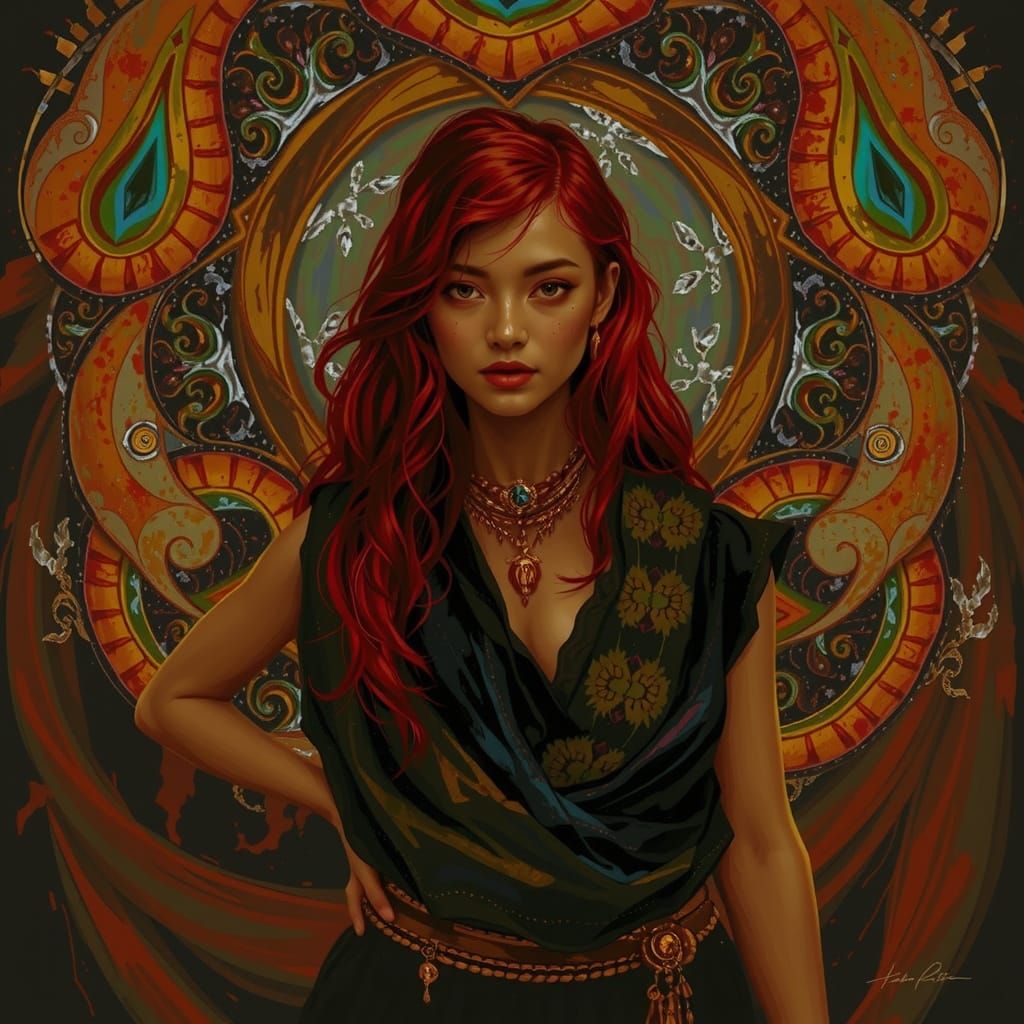 Dynamic Abstract Expressionism with Iridescent Swirls