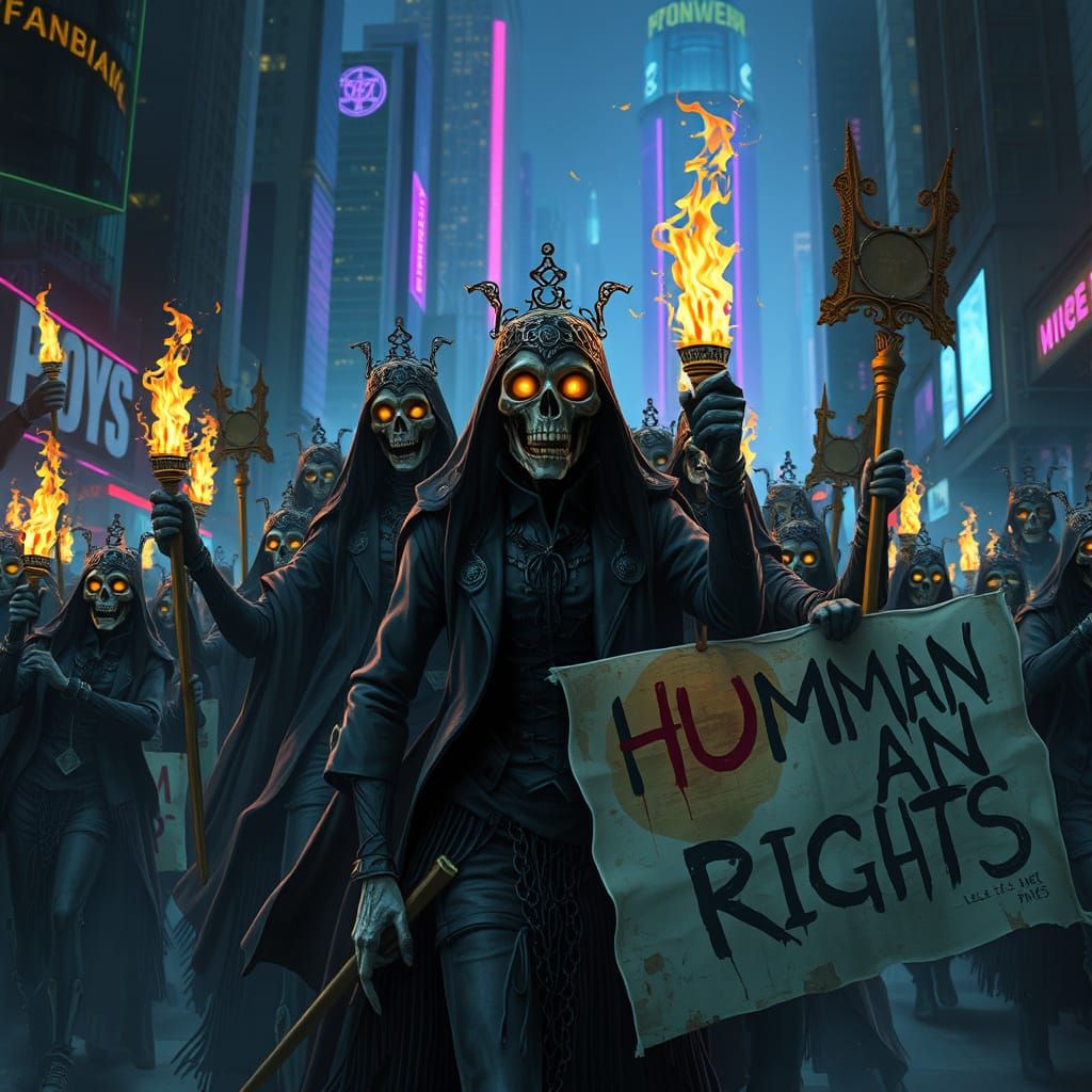 Ghouls Rise for Human Rights in Cyberpunk Metropolis