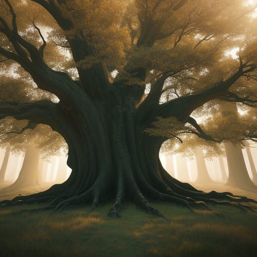 Ethereal Tree Radiates Joy in a Cinematic Masterpiece