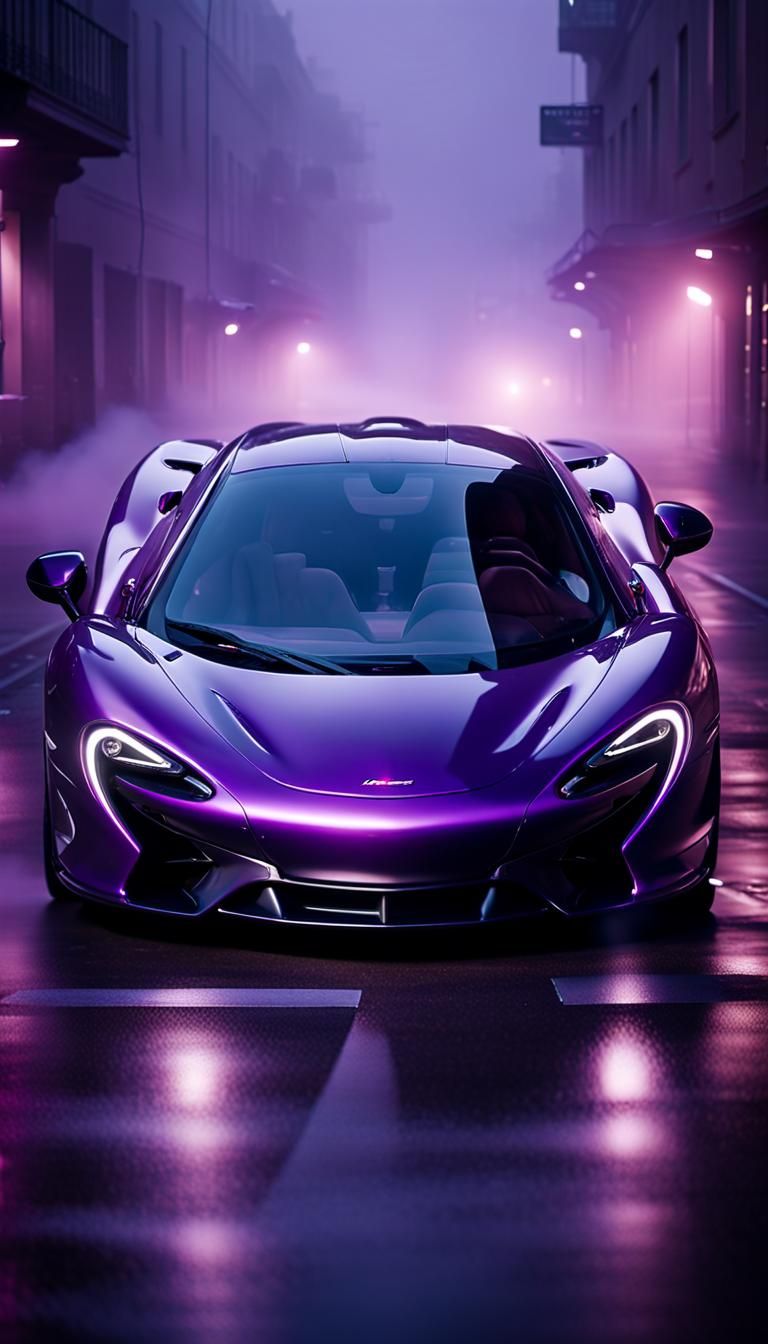 Sleek McLaren in Foggy Alley: Hyperrealistic 3D Art