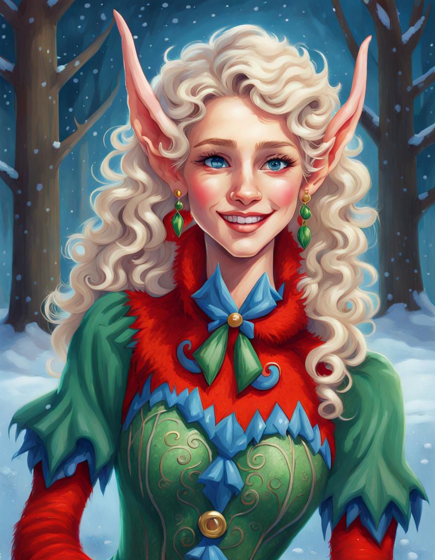 Hyperdetailed Portrait of a Cute Blonde Elf