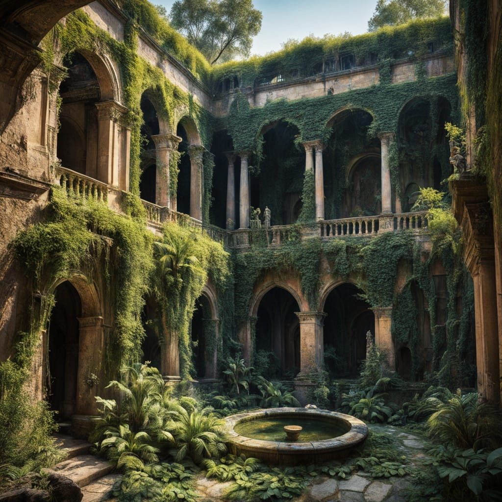 Vibrant Ruins of Hanging Gardens