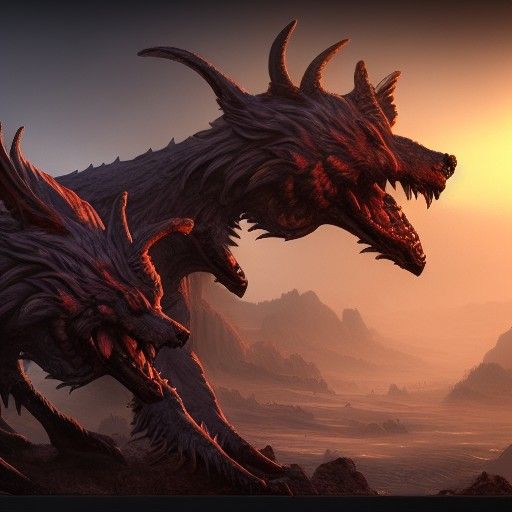 Detailed Matte Painting of Cerberus