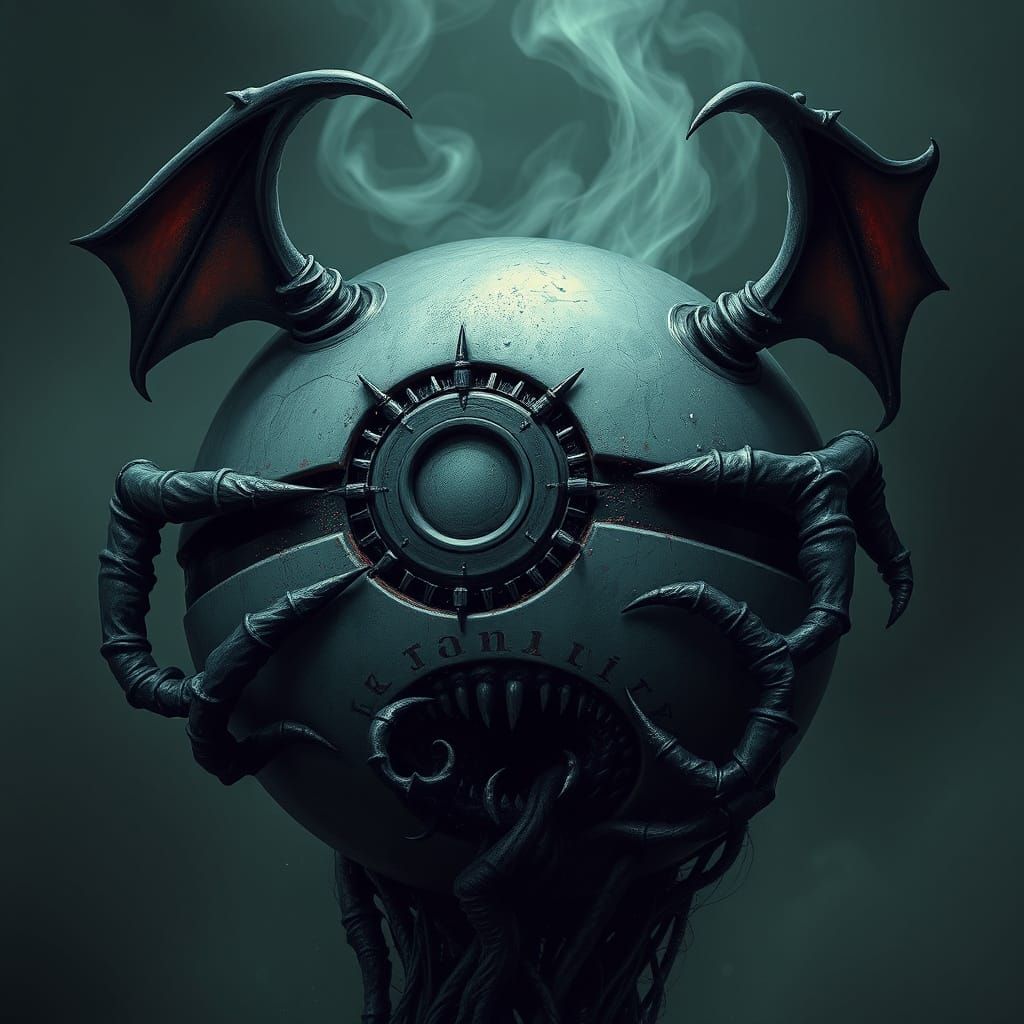 Ominous Pokeball with Dark Gothic Details