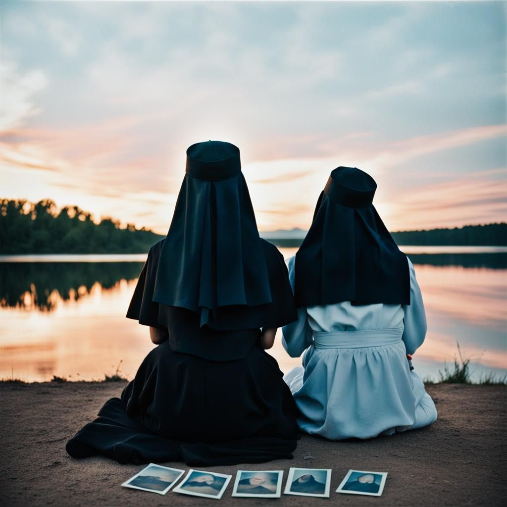 Two Women at Sunset: Polaroid Photo