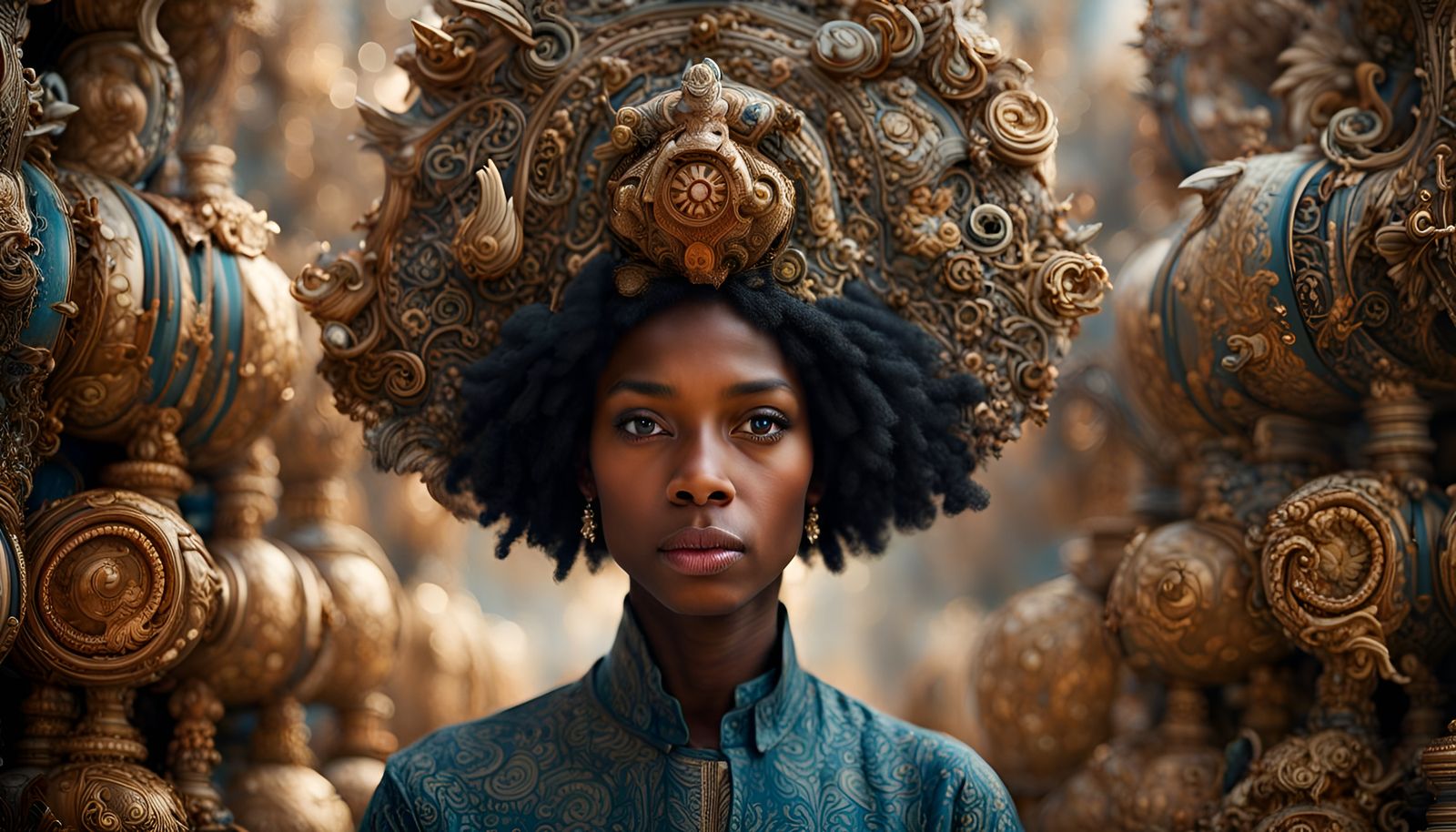 Dramatic Portrait in Surrealist Melting Style