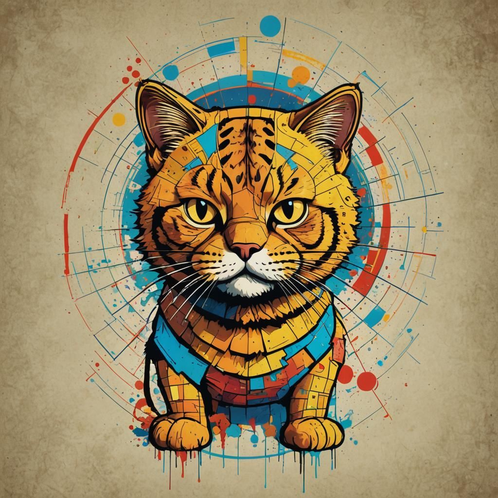 Garfield in Pop Art Screen Print Style