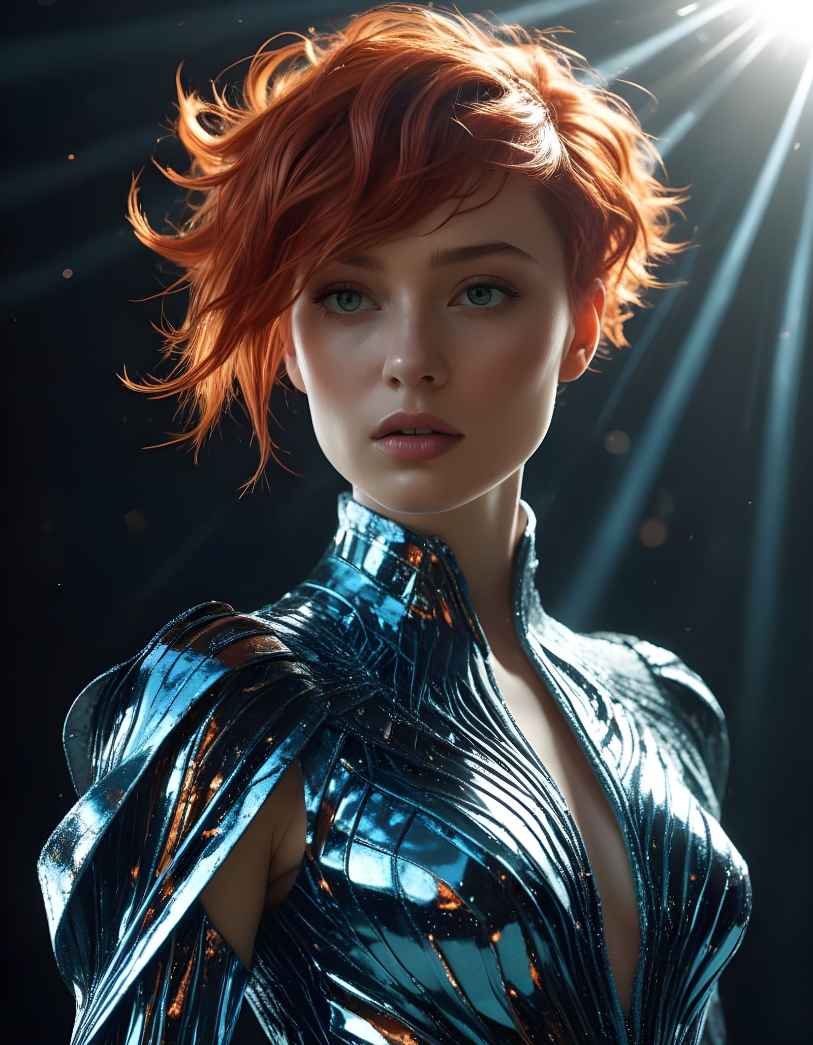 Fiery Goddess in Cosmic Couture