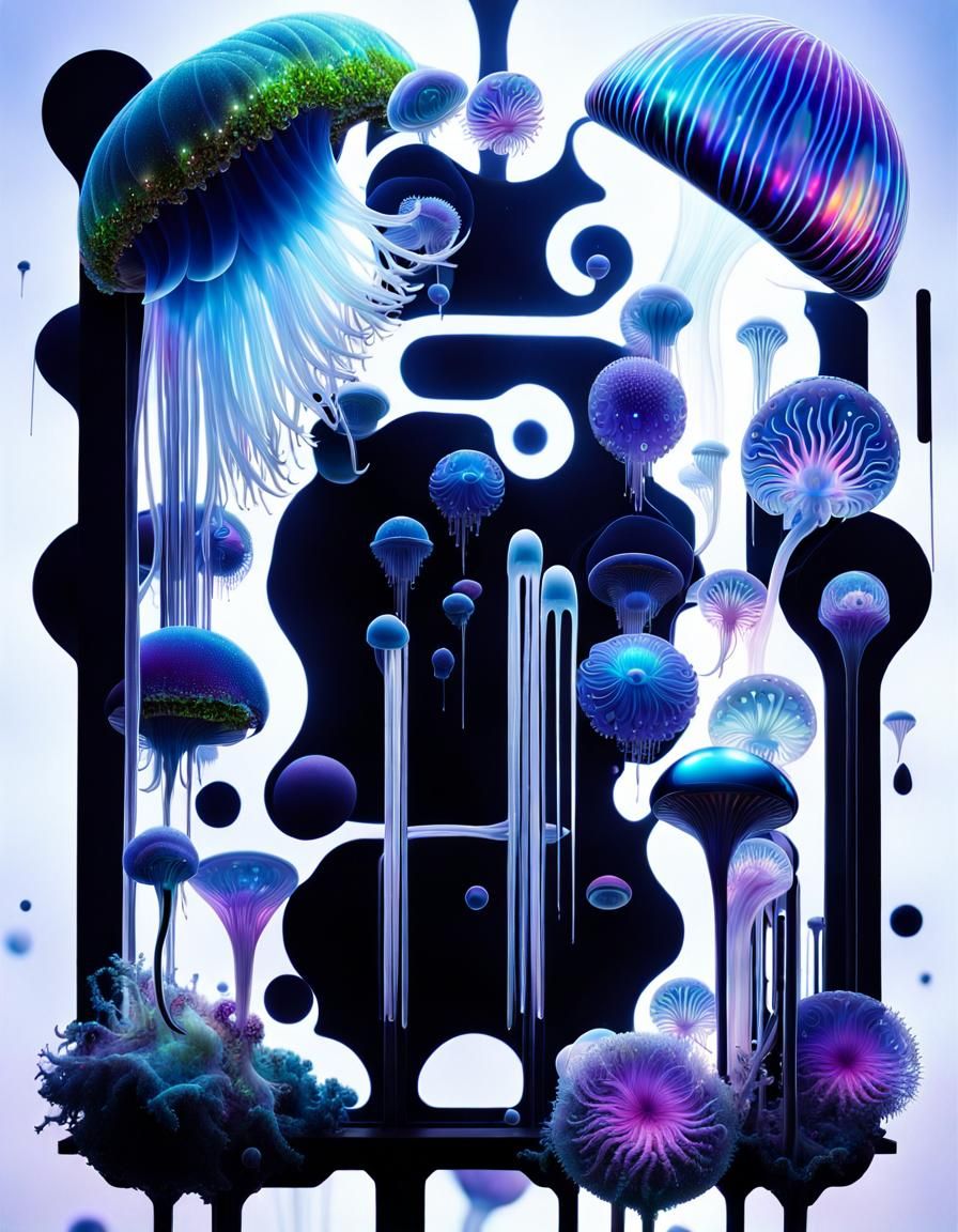 Holographic Jellyfish and Anemone Dreamscape
