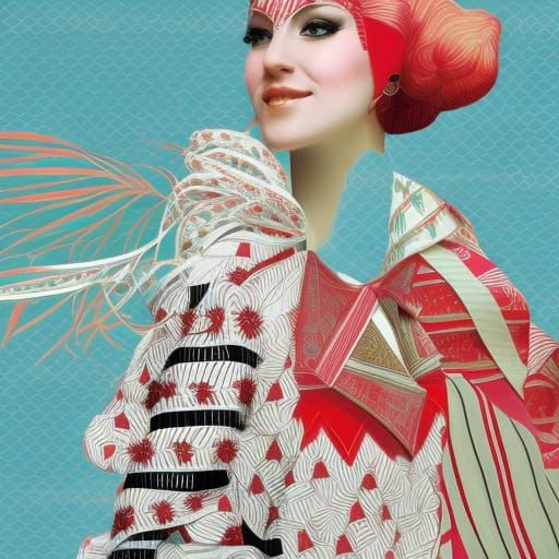 Long Blonde Hair in Baroque Surrealist Style