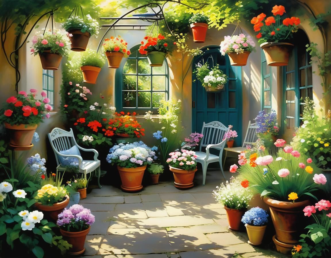 Cozy Garden Seating Inspired by Impressionist Art