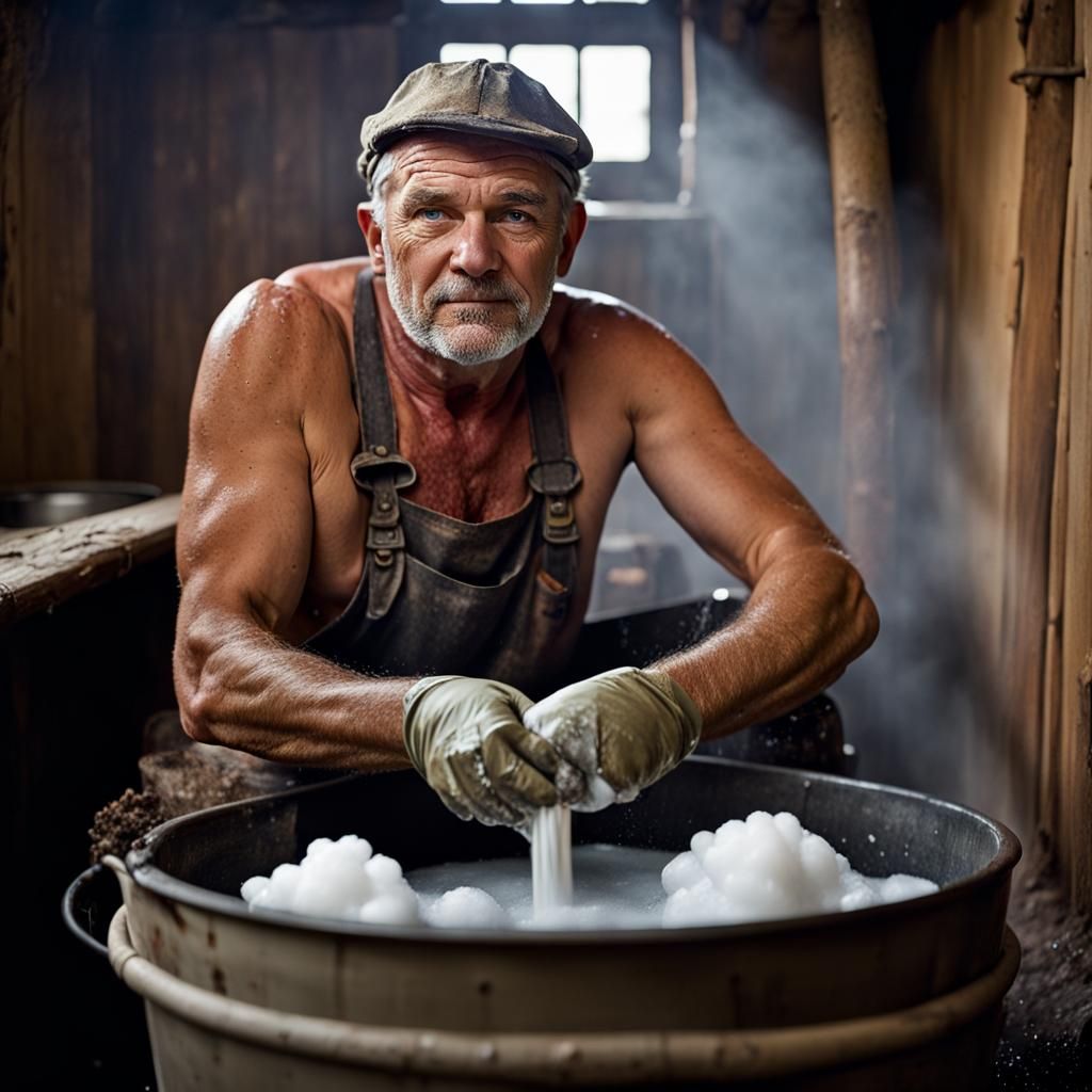 Italian Coal Miner Portrait with Bokeh