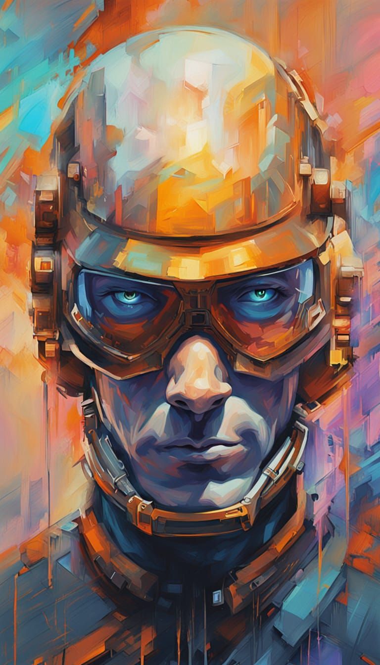 Surreal Portrait with Ethereal Glow in Fauvist Style