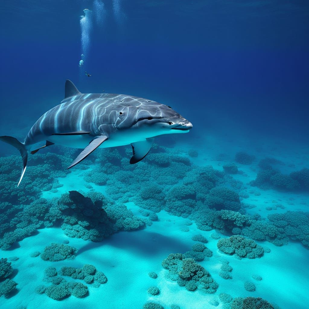 Vibrant Coral Reef Scene with Marine Life