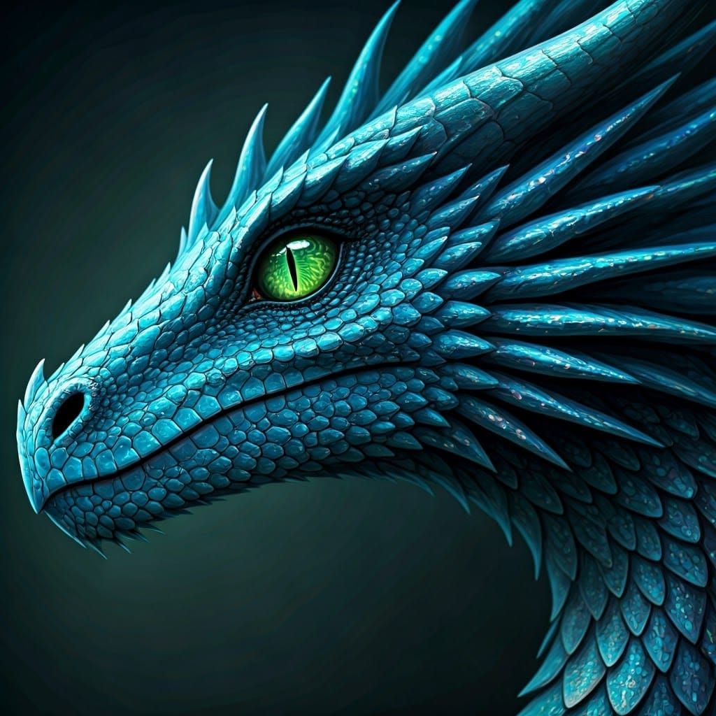 Ethereal Dragon Portrait in Iridescent Hues