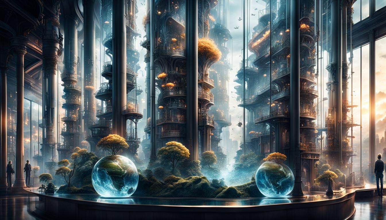 World Inside Glass Tube: Digital Matte Painting