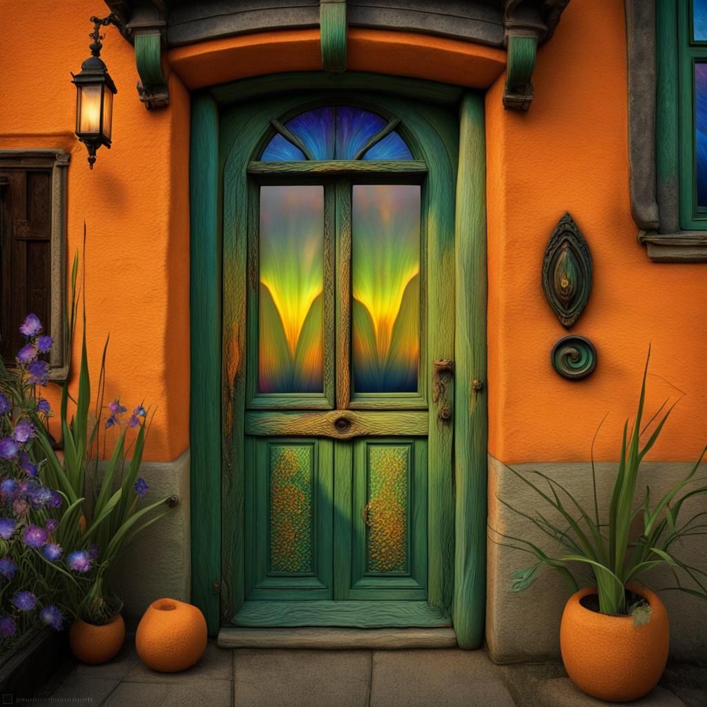 Aurora Borealis Eye Close-Up in Ukiyo-E Style