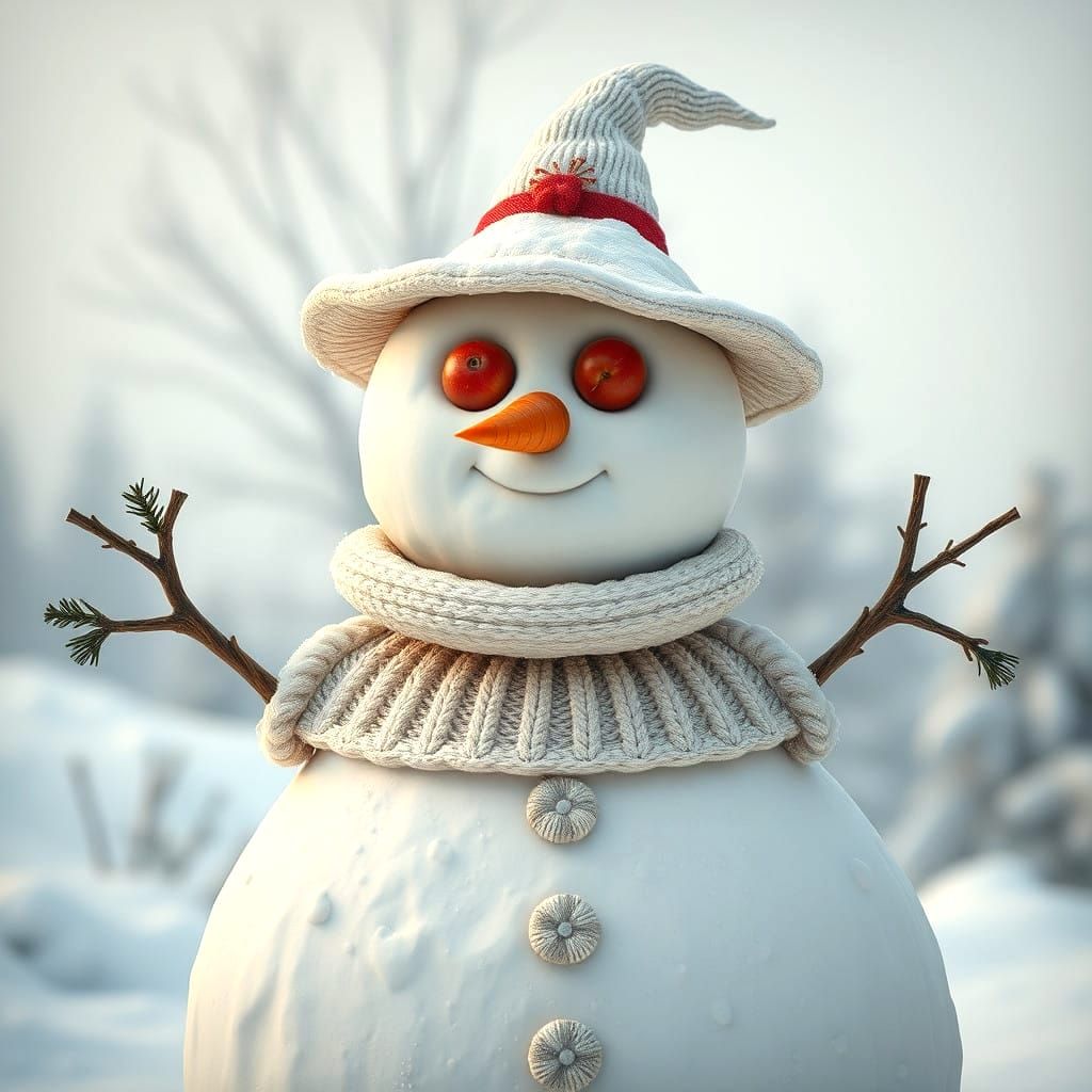 Epic Snowman Statue in Winter Wonderland