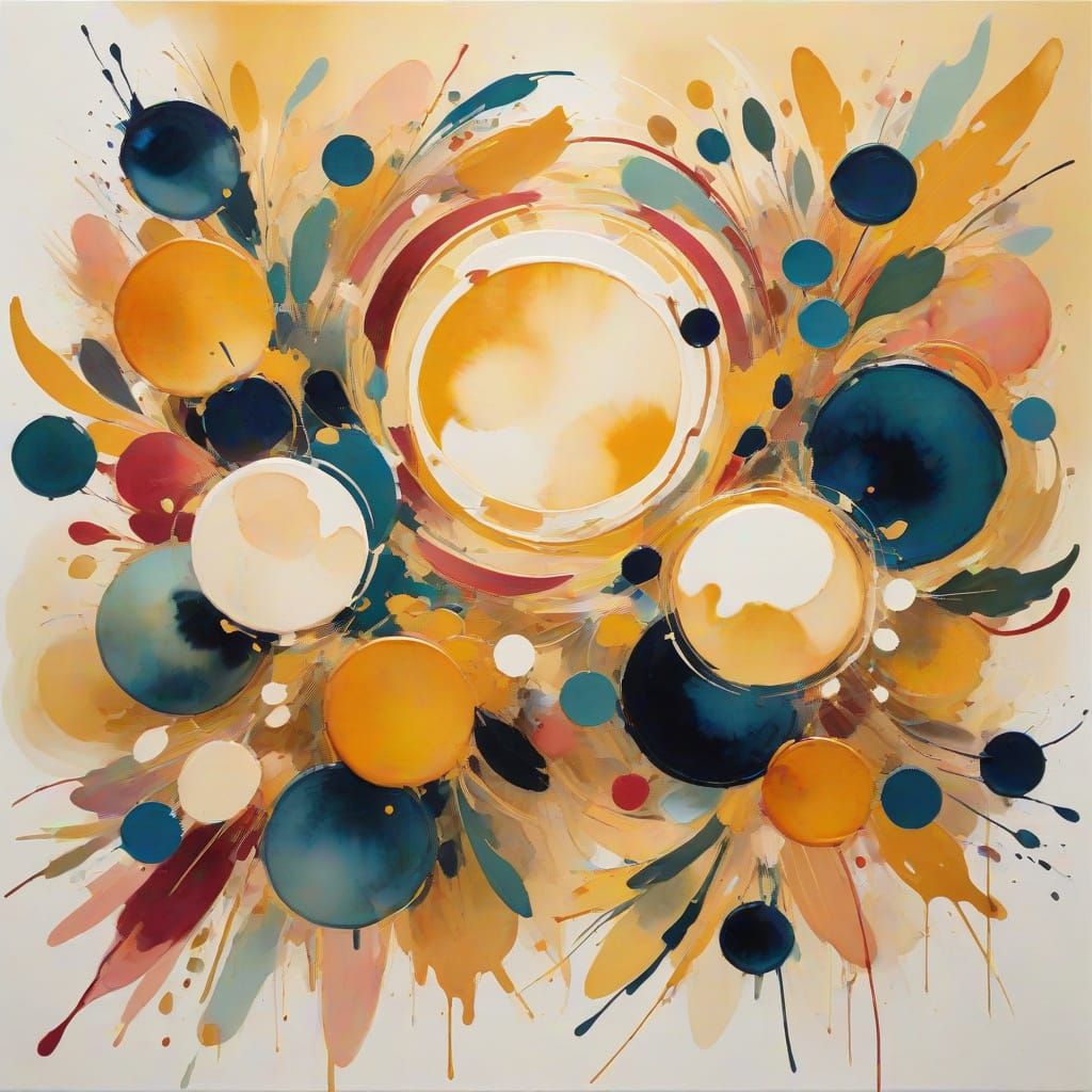 Vibrant Expressionist Watercolor with Organic Forms