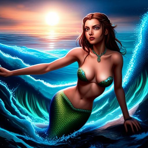 Mermaid's Siren Song in Dark Fantasy Style