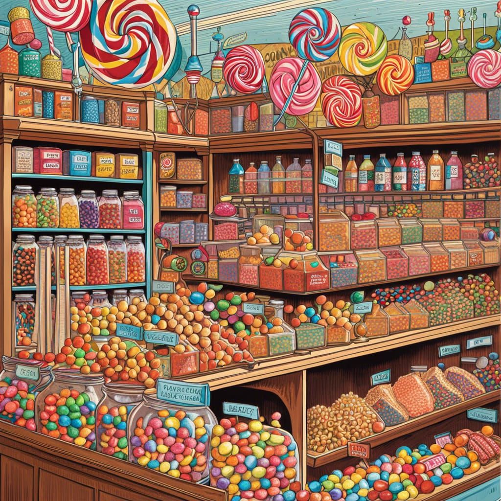A Fully Stocked Old Fashioned Candy Shop