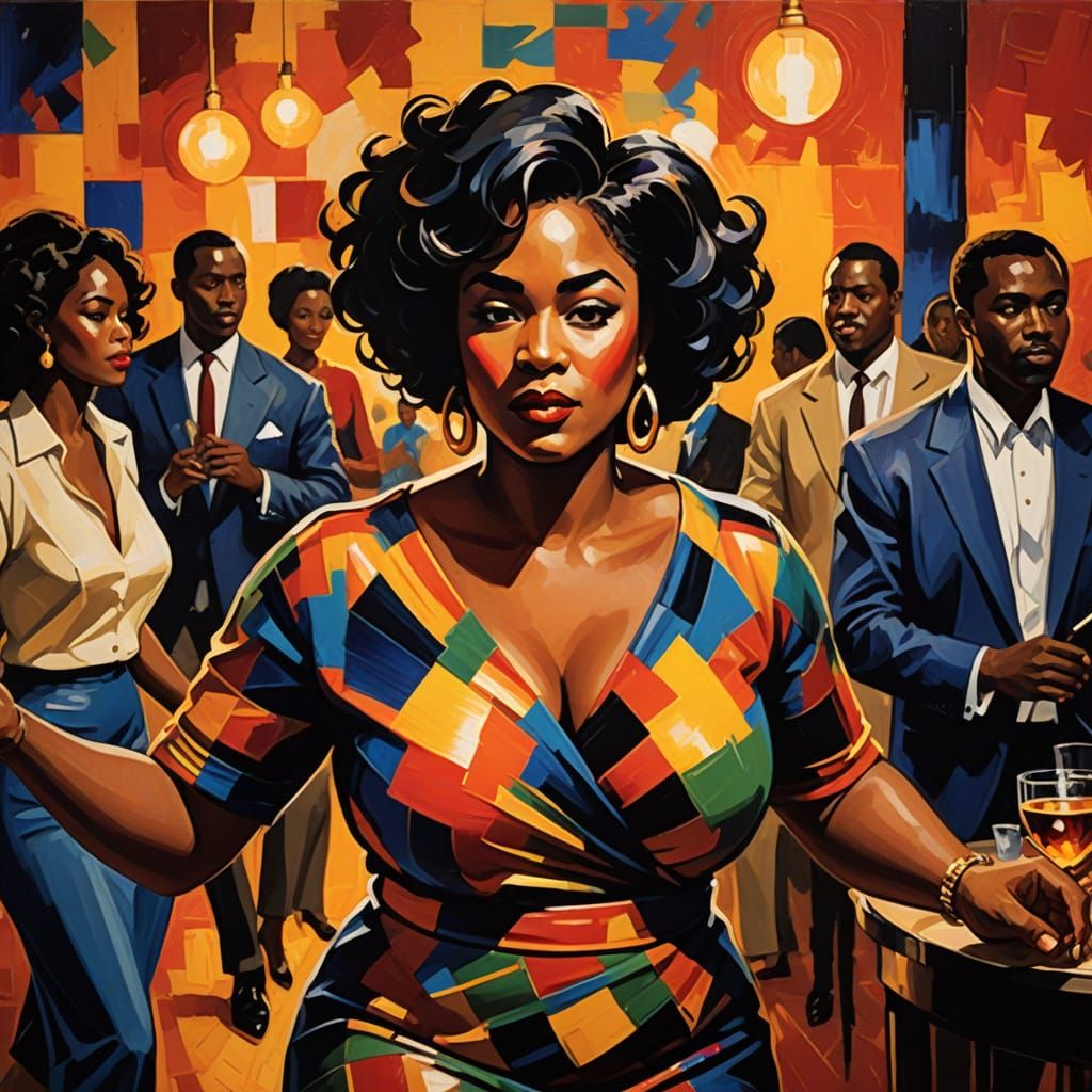 Sultry Jazz Club Scene in Vibrant, Impressionist Style