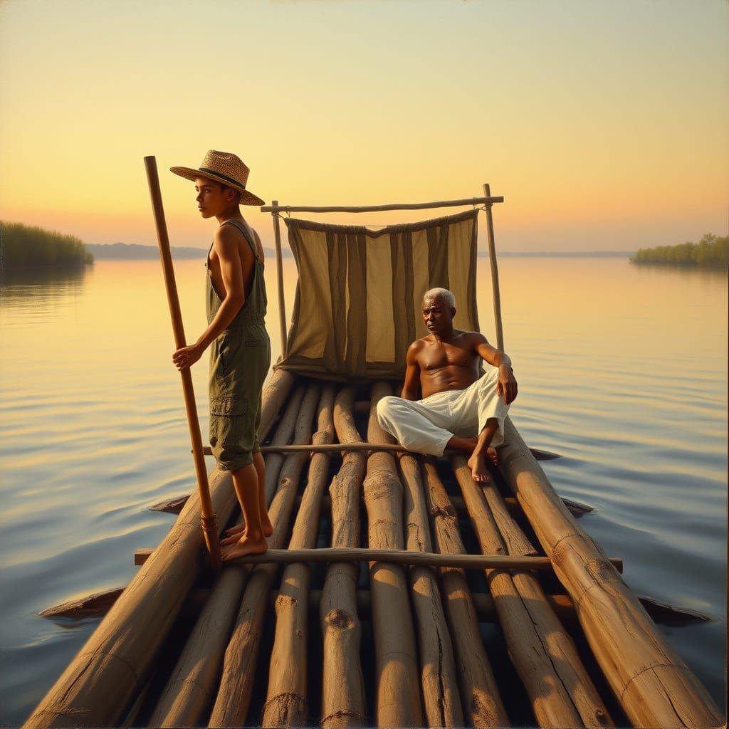 Serene River Raft Journey in Romantic Style