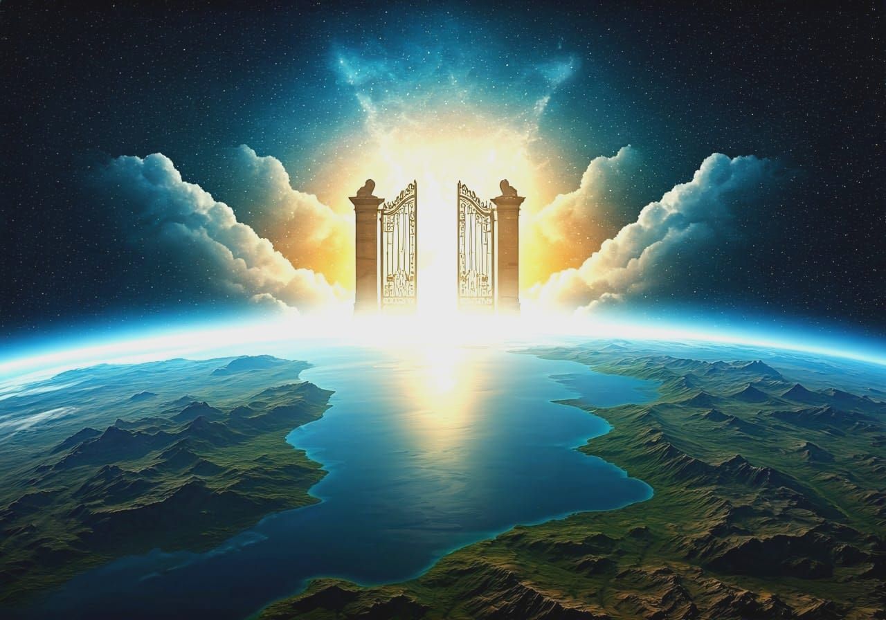 Earth Merging into Space with Christian Heaven