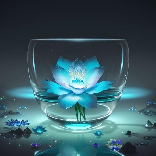 Bioluminescent Glass Flowers with Intricate Details