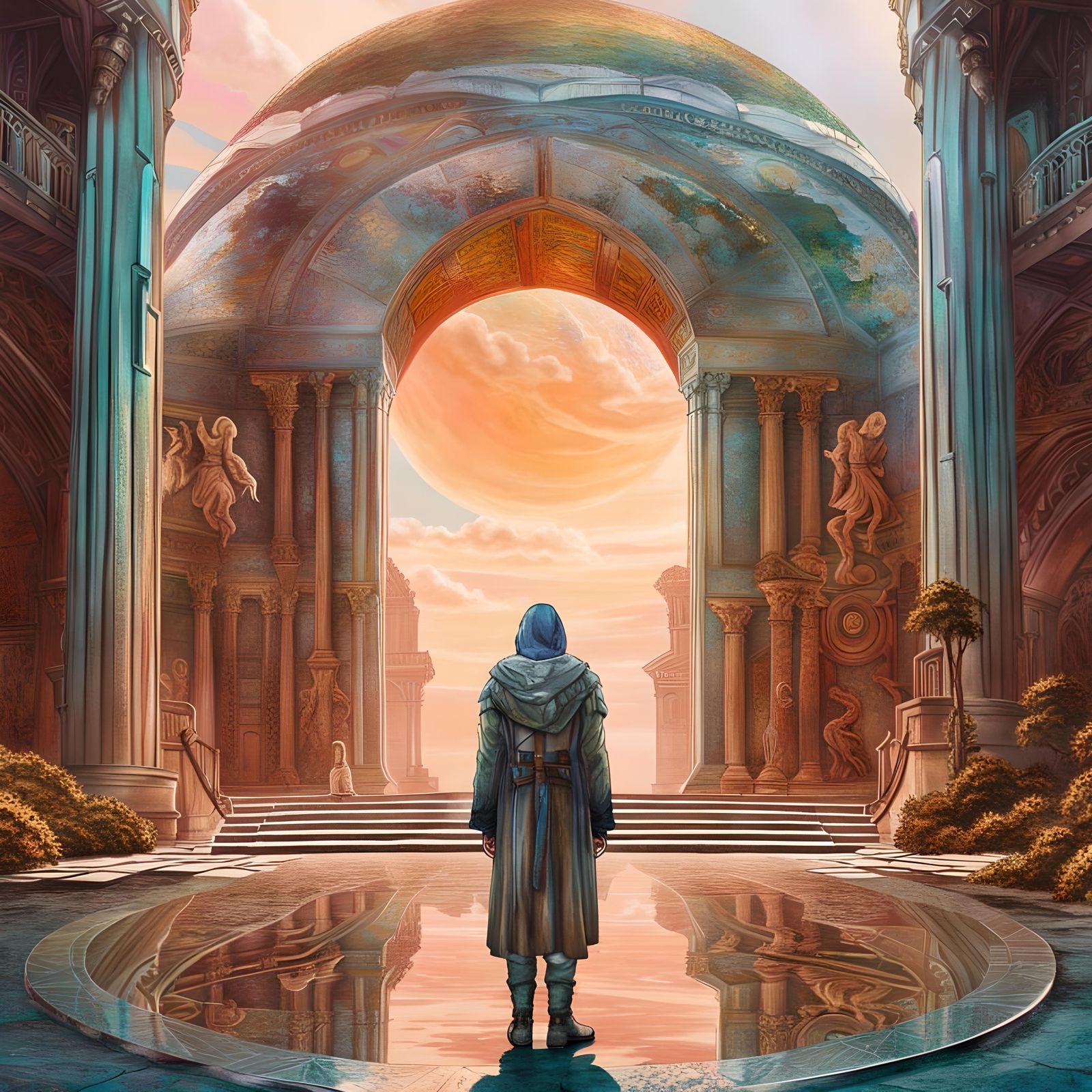 Sandpunk World under Caput Mortuum Baldachin