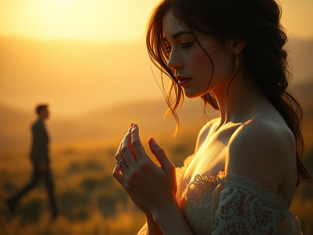 Ethereal Woman Awaiting Affection in Pre-Raphaelite Style