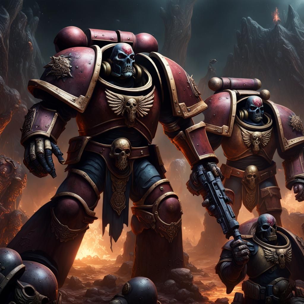 Undead Space Marine Army: Detailed Matte Painting