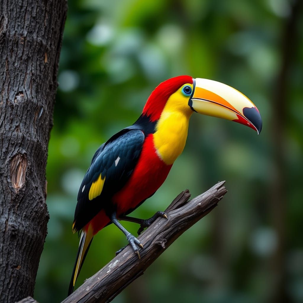 Colorful Toucan Portrait in Nature Photography Style