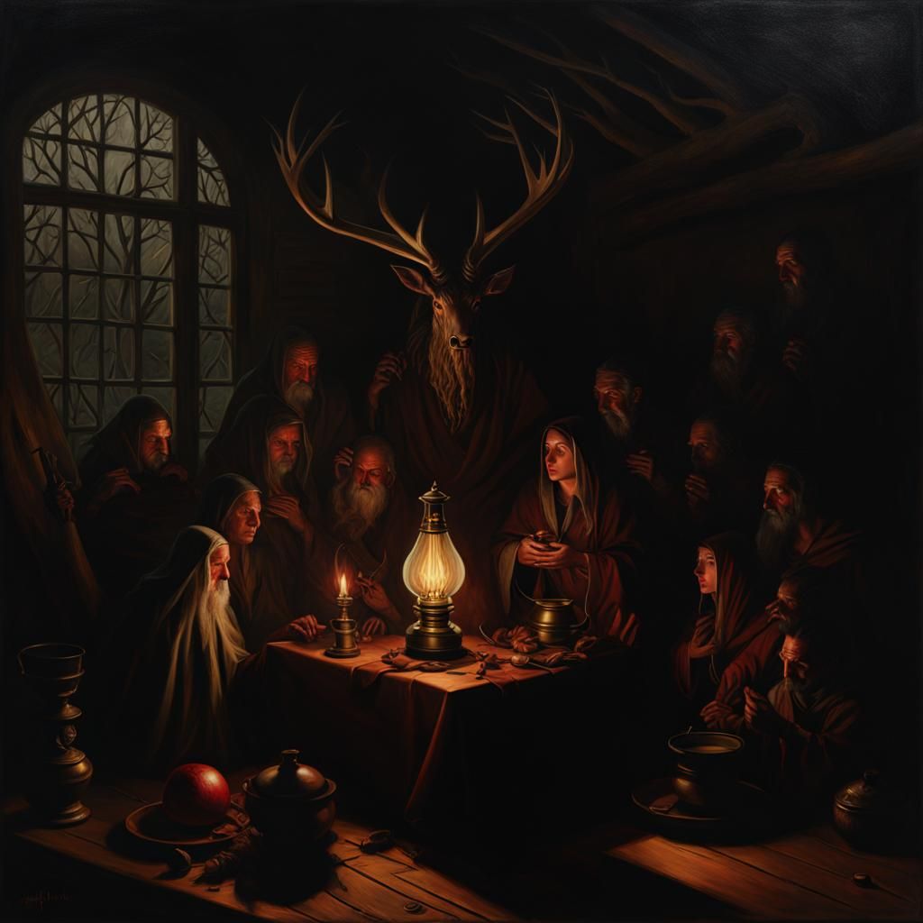 Eldritch Witcher Leshen in Dark Oil Painting
