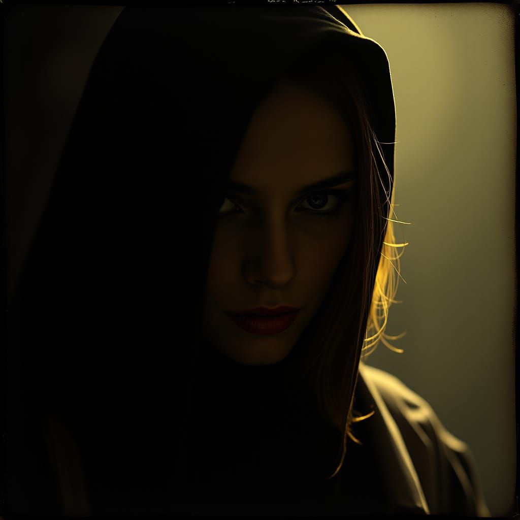 Mysterious Woman in Dramatic Chiaroscuro