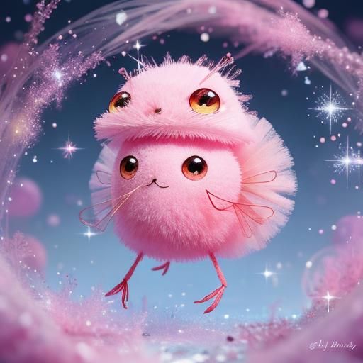 Pink Shrimp with Fairy Aura