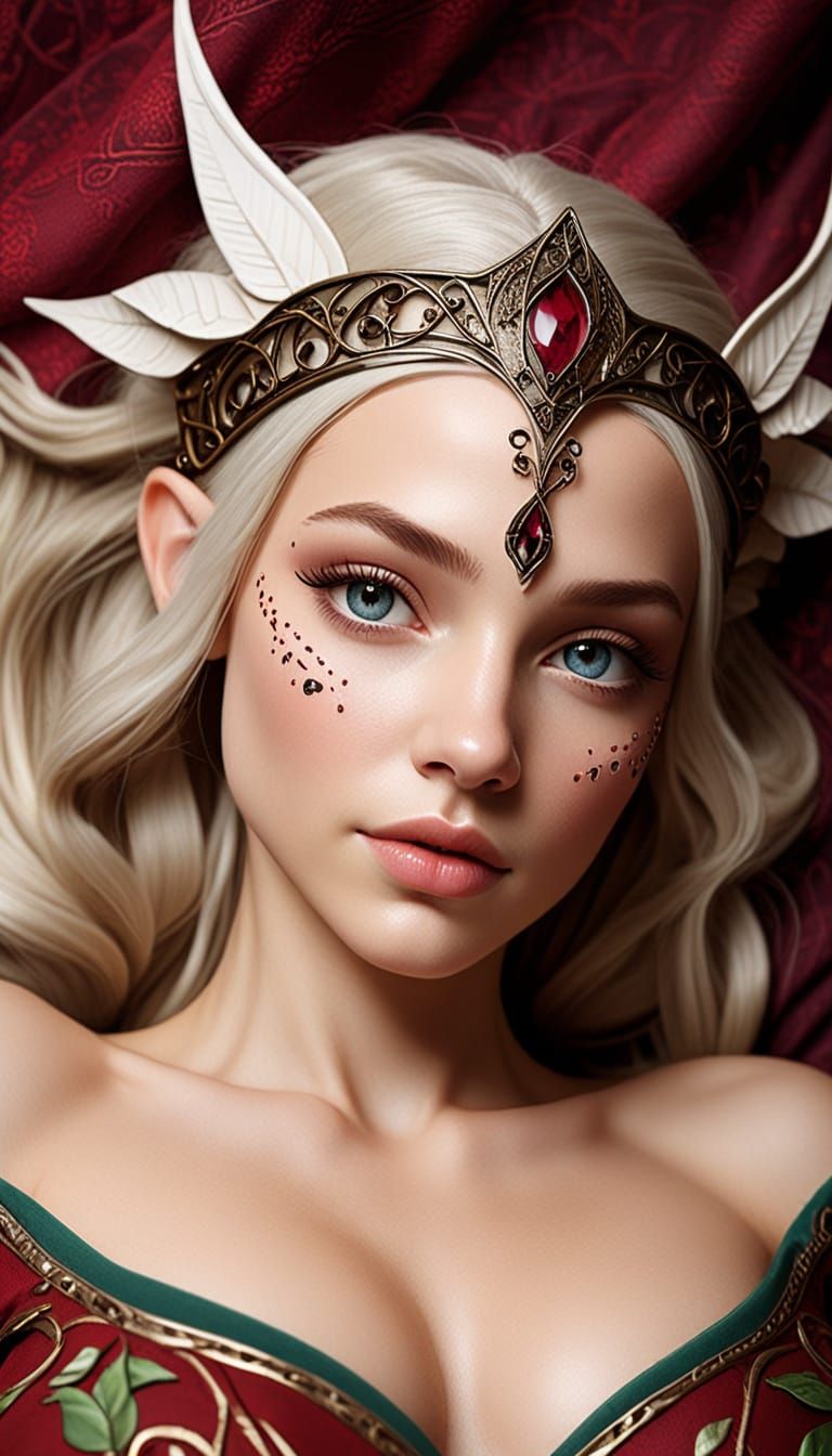 Glamorous Elven Figure in Repose